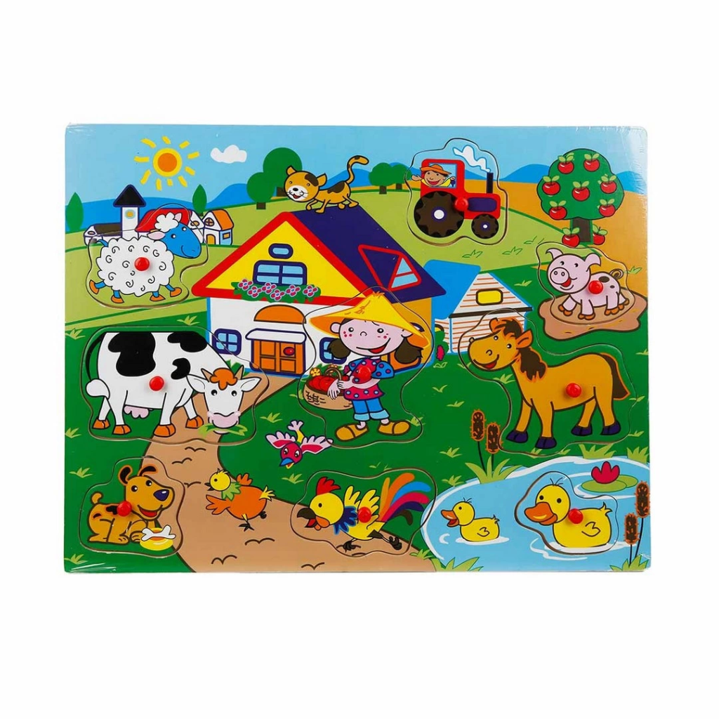 Nessiworld Tahta Raptiyeli Bultak Çiftlik Puzzle 9 Parça