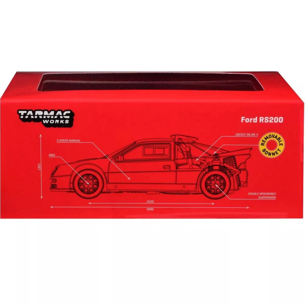 Nessiworld Tarmac Works 1/64 Ford RS200 Red