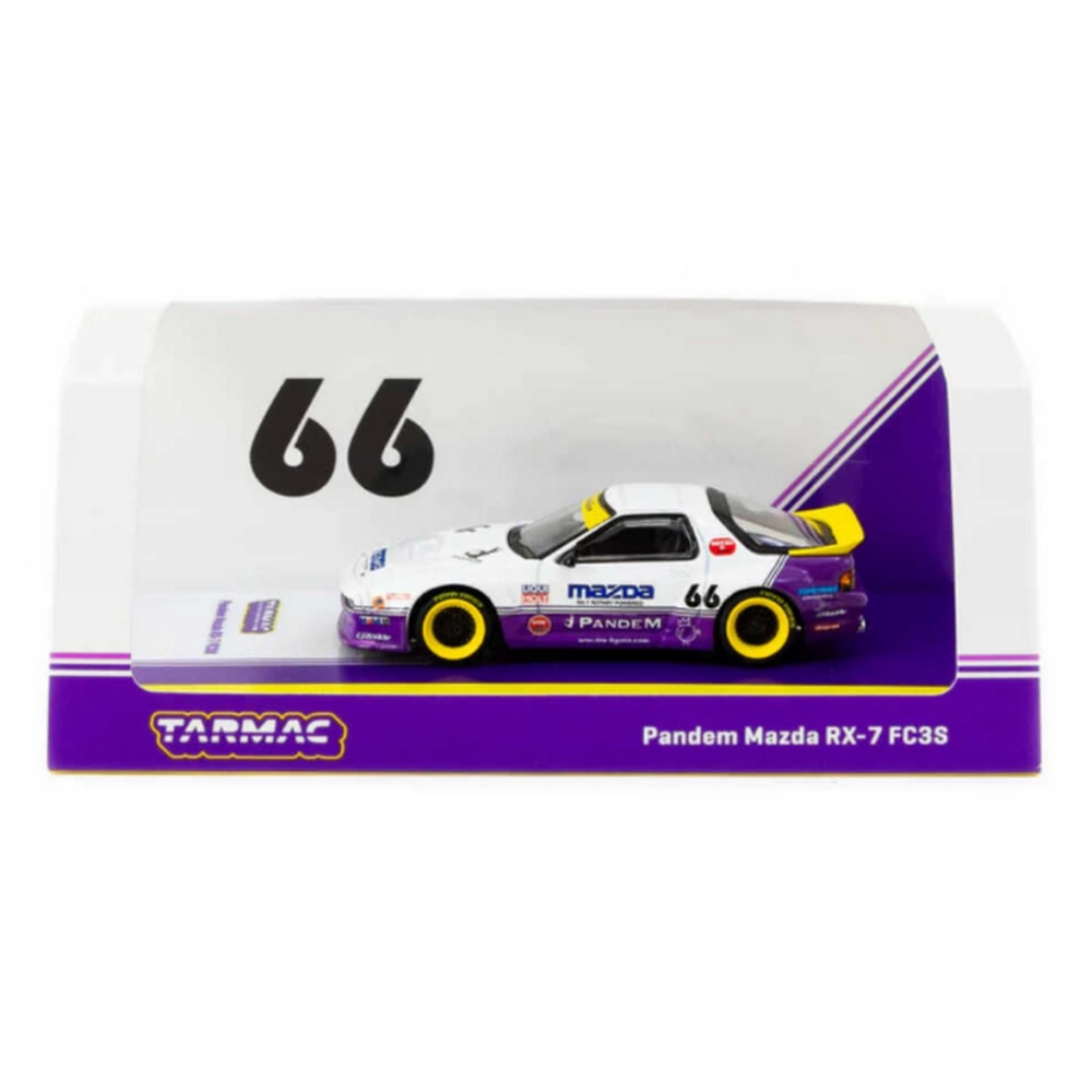 Nessiworld Tarmac Works 1/64 Pandem Mazda RX-7 FC3S White / purpl