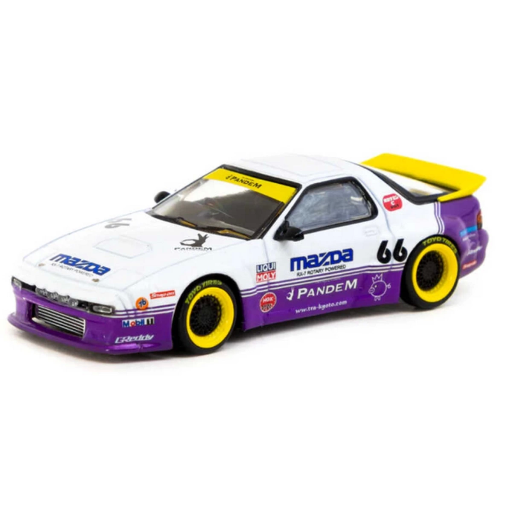 Nessiworld Tarmac Works 1/64 Pandem Mazda RX-7 FC3S White / purpl