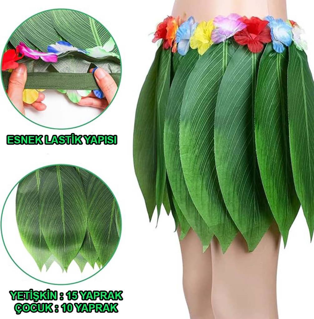 Nessiworld Tropikal Esintili Hawaii Yapraklı Parti Eteği Çocuk Bo