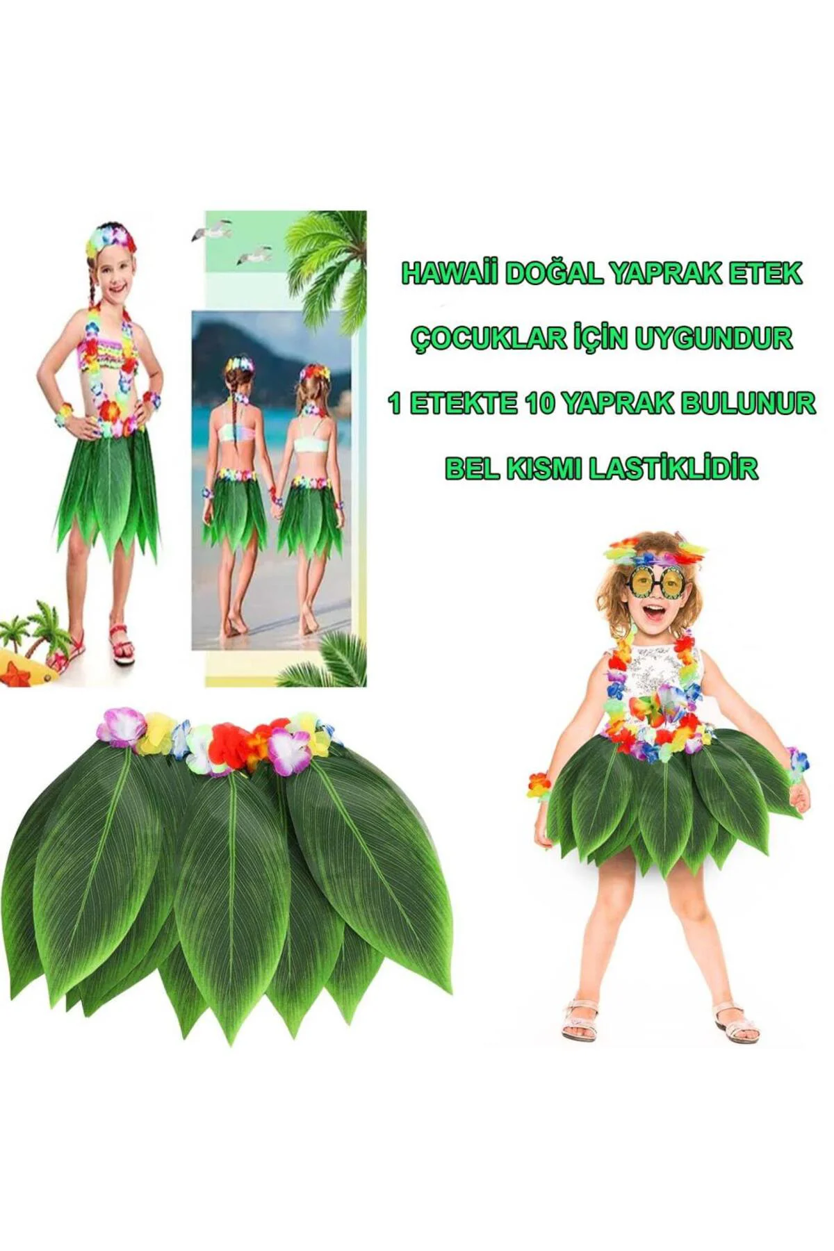 Nessiworld Tropikal Esintili Hawaii Yapraklı Parti Eteği Çocuk Bo Nessiworld Tropikal Esintili Hawaii Yapraklı Parti Eteği Çocuk Bo
