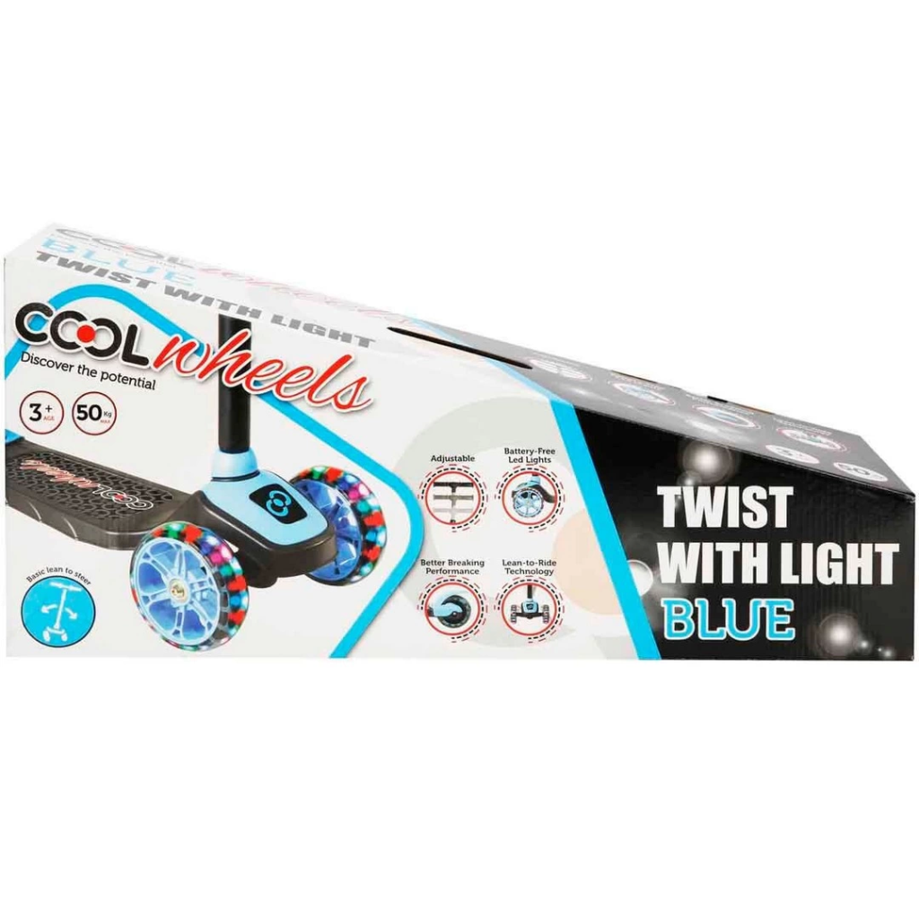 Nessiworld Twist 3 Tekerlekli Işıklı Scooter Mavi