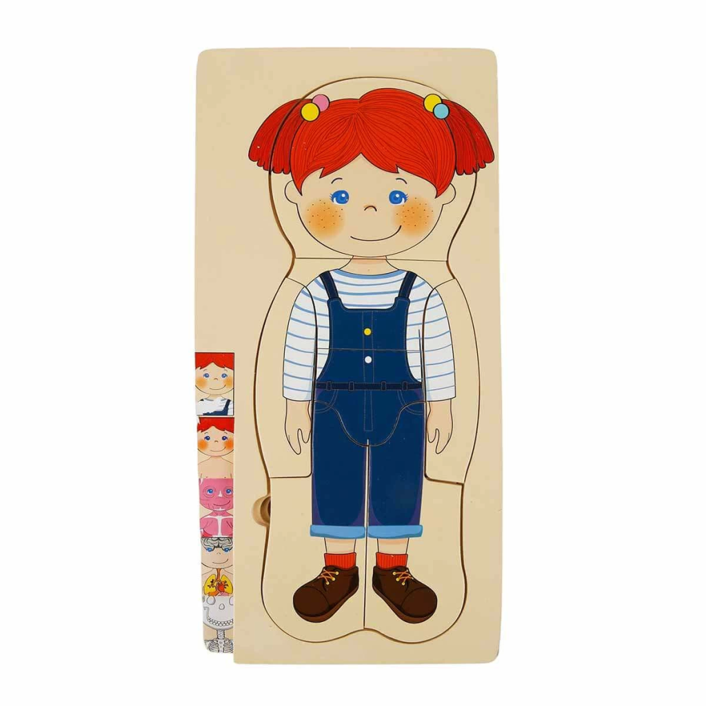Nessiworld  Woody Oyna Öğren Katmanlı İnsan Vücudu Ahşap Puzzle 4