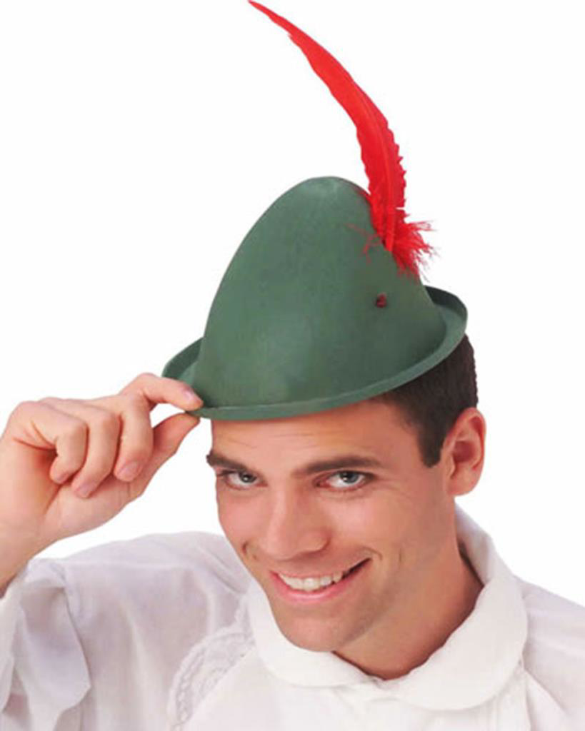 Nessiworld Yeşil Renk Kırmızı Tüylü Peter Pan Şapkası Robin Hood Nessiworld Yeşil Renk Kırmızı Tüylü Peter Pan Şapkası Robin Hood