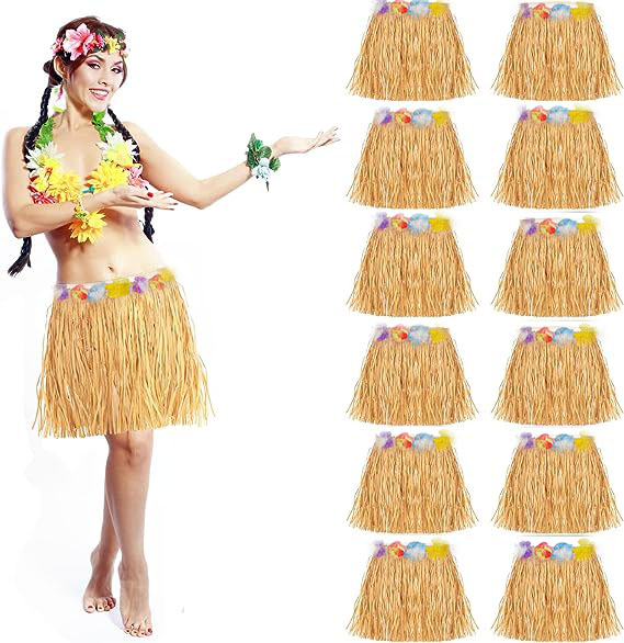 Nessiworld Yetişkin ve Çocuk Uyumlu Saman Renk Hawaii Luau Hula E
