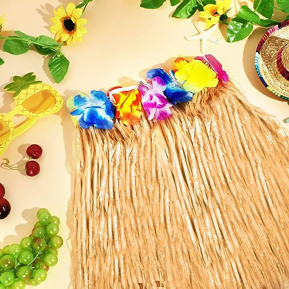 Nessiworld Yetişkin ve Çocuk Uyumlu Saman Renk Hawaii Luau Hula E