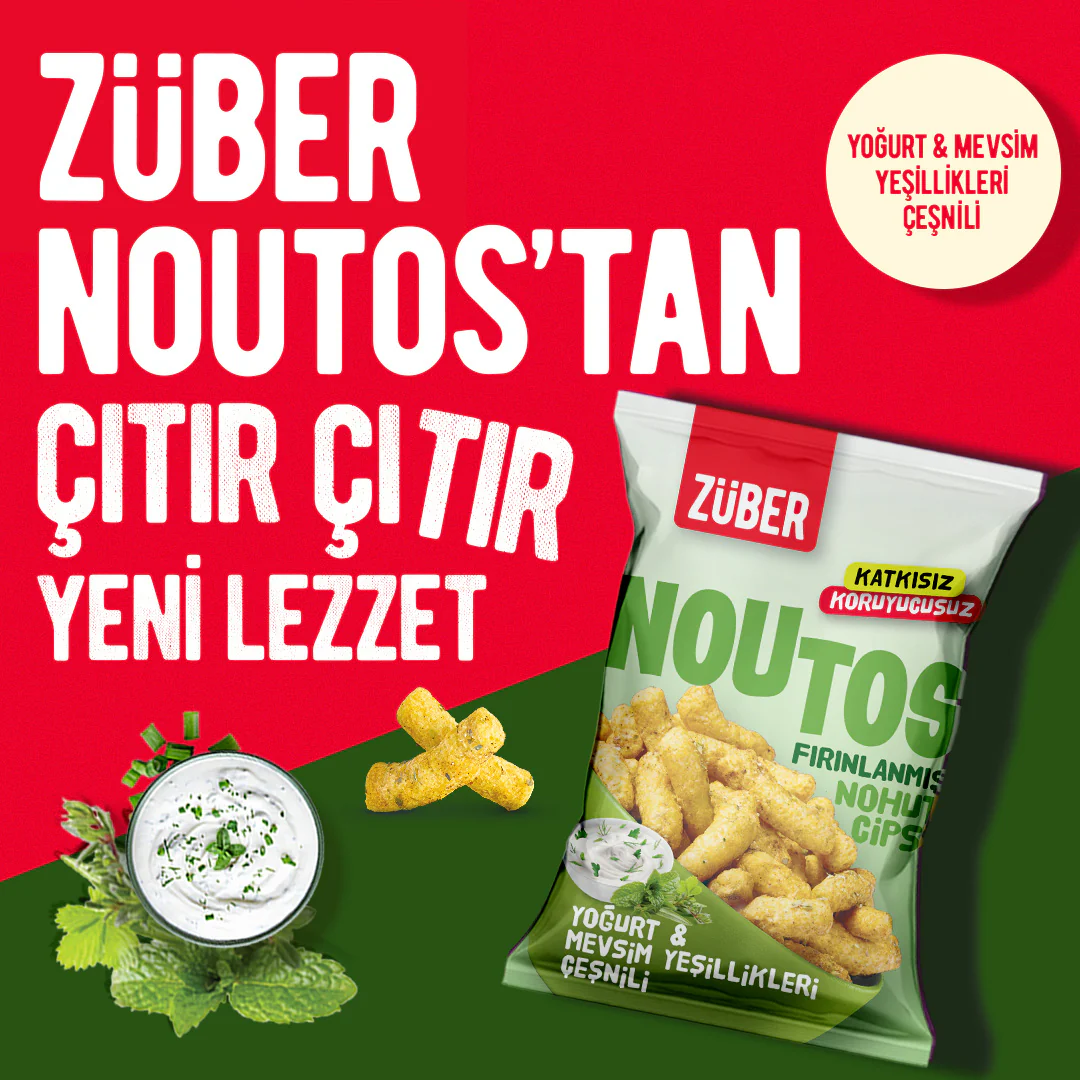 Nessiworld Züber Noutos Fırın Nohut Cipsi 55 Gr Yoğurt ve Mevsim 