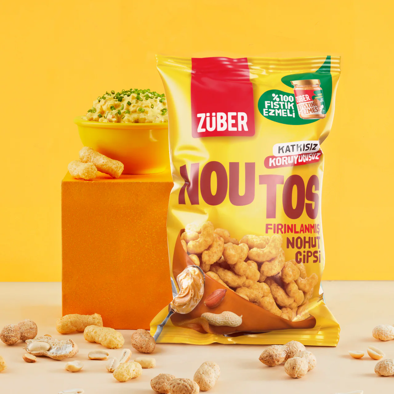 Nessiworld  Züber Noutos Fırın Nohut Cipsi 55 Gr Fıstık