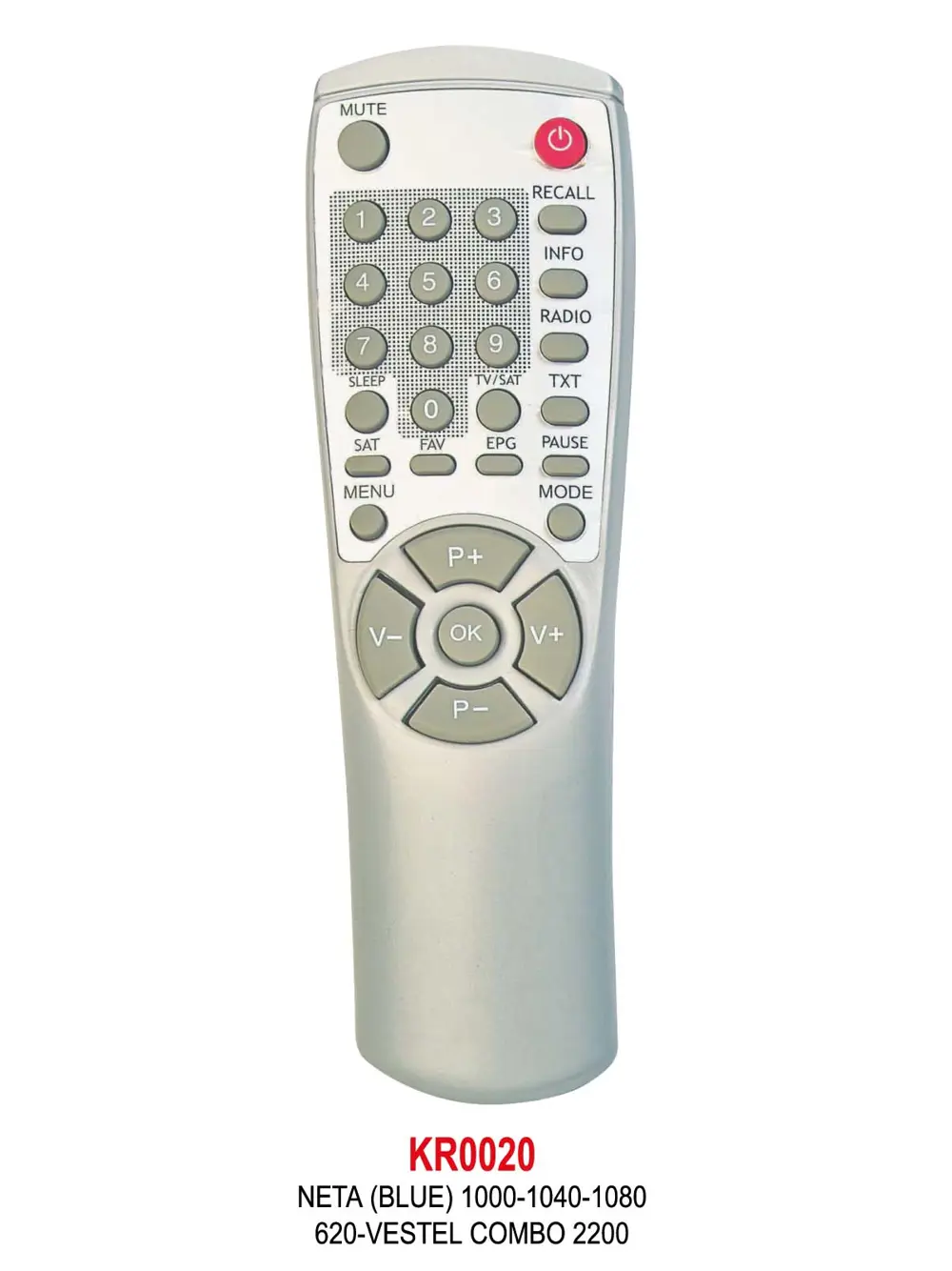 NETA (BLUE) 1000-1040-1080-620-VESTEL COMBO 2200 UYDU KUMANDA