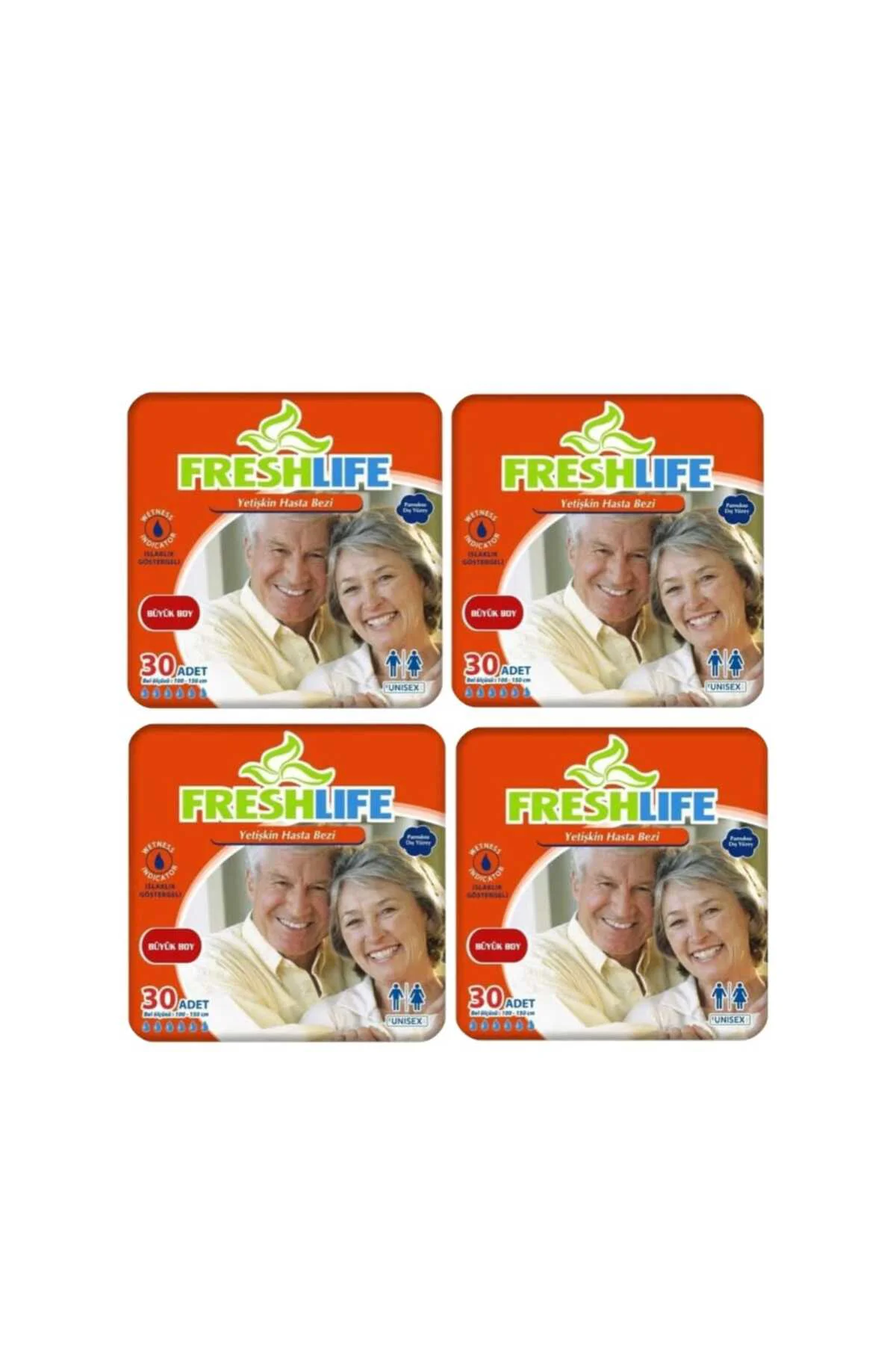 NETKAL Freshlife Belbantlı Large Hasta Bezi 4 PAKET (120 ADET)