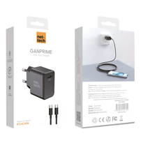 Nettech NT-HCH04 PD GaNPrime 30W Type-C To Type-C Şarj Aleti (Siy Nettech NT-HCH04 PD GaNPrime 30W Type-C To Type-C Şarj Aleti (Siy
