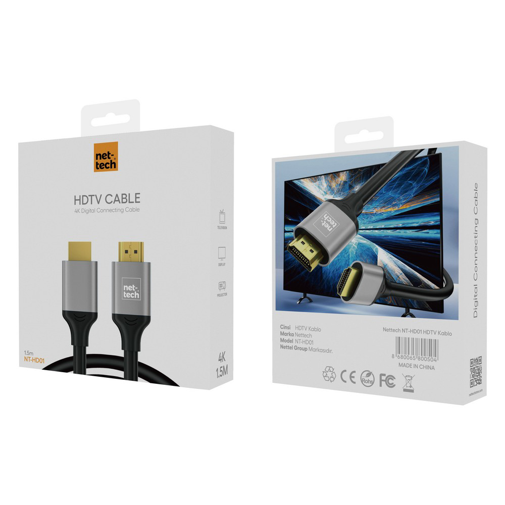 Nettech Nt-Hd01 4K Hdmi Kablo 150 Cm Nettech Nt-Hd01 4K Hdmi Kablo 150 Cm