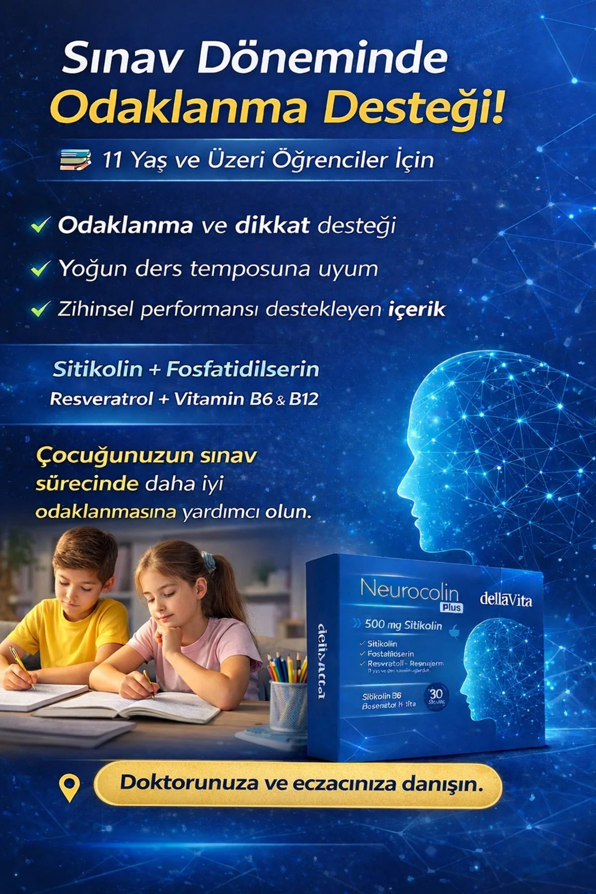 Neurocolin Plus 500mg Sitikolin Takviyesi