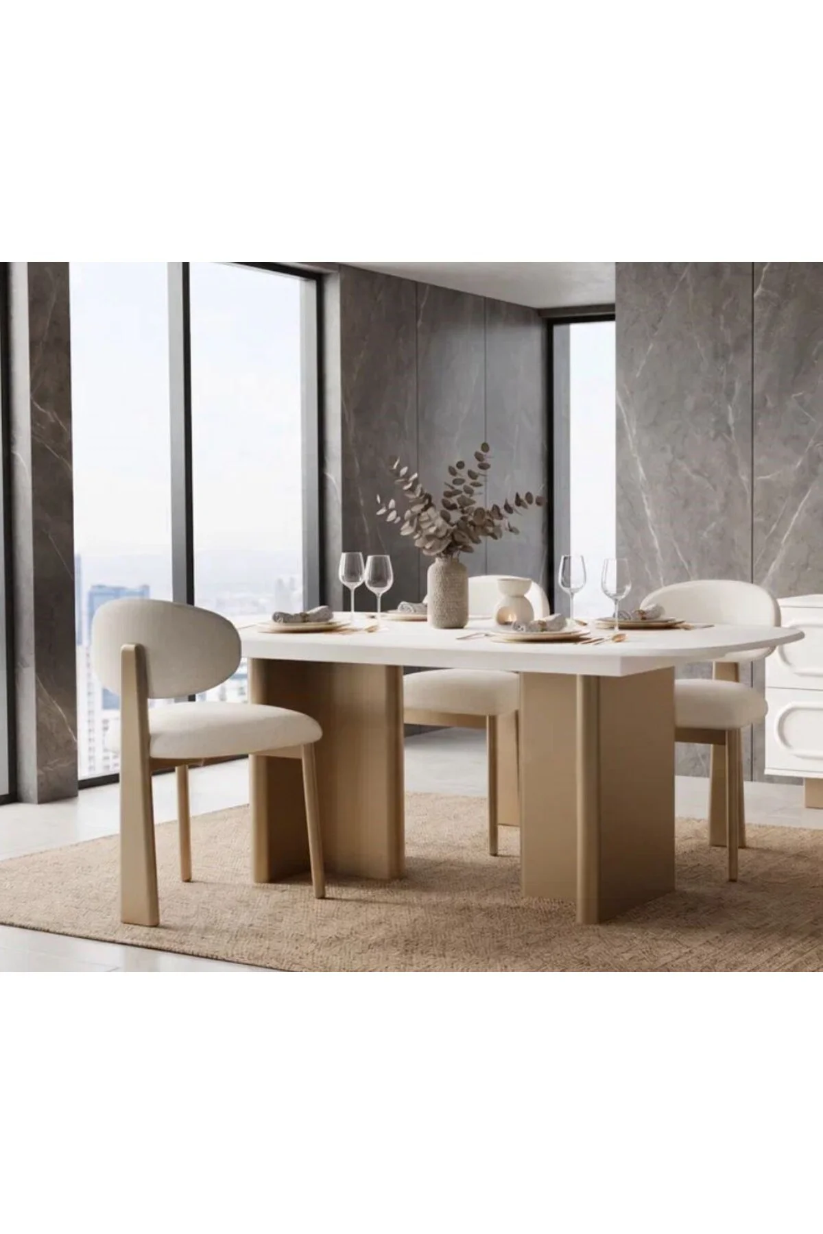 NEVADA MDF AÇILIR YEMEK MASASI+6SANDALYE NEVADA MDF AÇILIR YEMEK MASASI+6SANDALYE