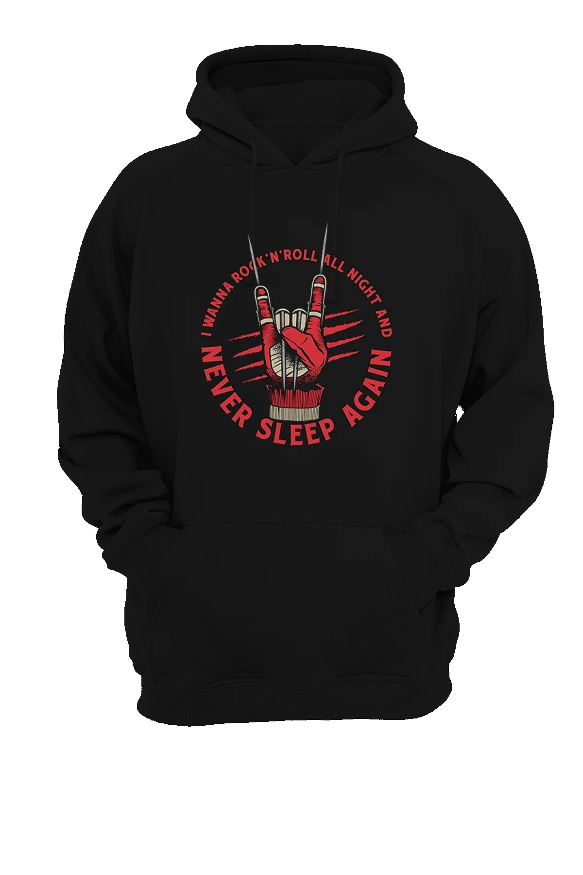 Never Sleep Again Baskılı , 3 iplik. Şardonlu, İçi Polar, Kalın, (600 gr.) Sweatshirt
