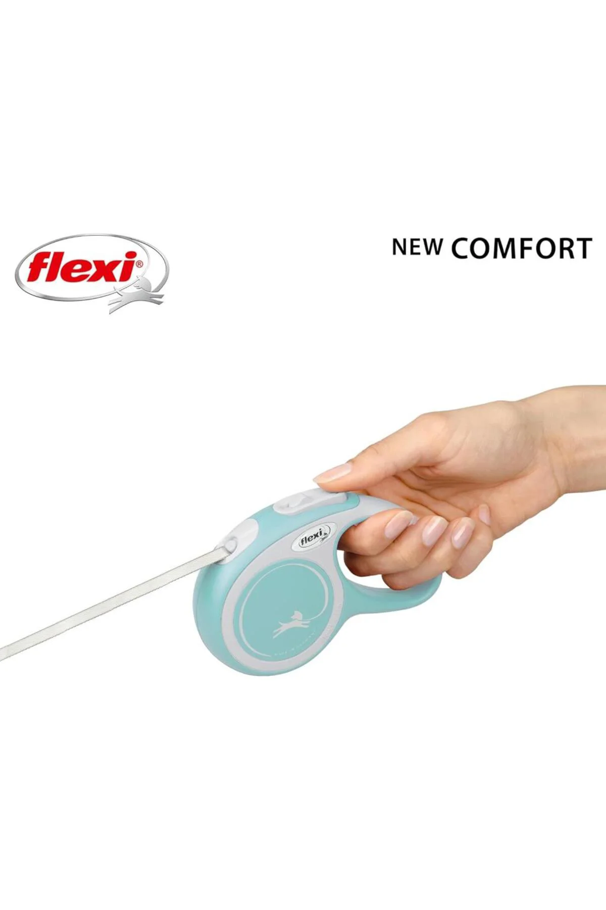 New Comfort Açık Mavi Otomatik Kedi Köpek Gezdirme Tasması