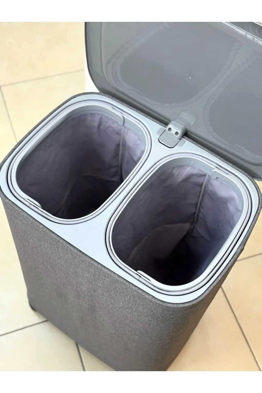 NEW GARB TEKERLEKLİ KİRLİ SEPETİ 50 LİTRE TKEBT Gri.YIKANABİLİR Ç