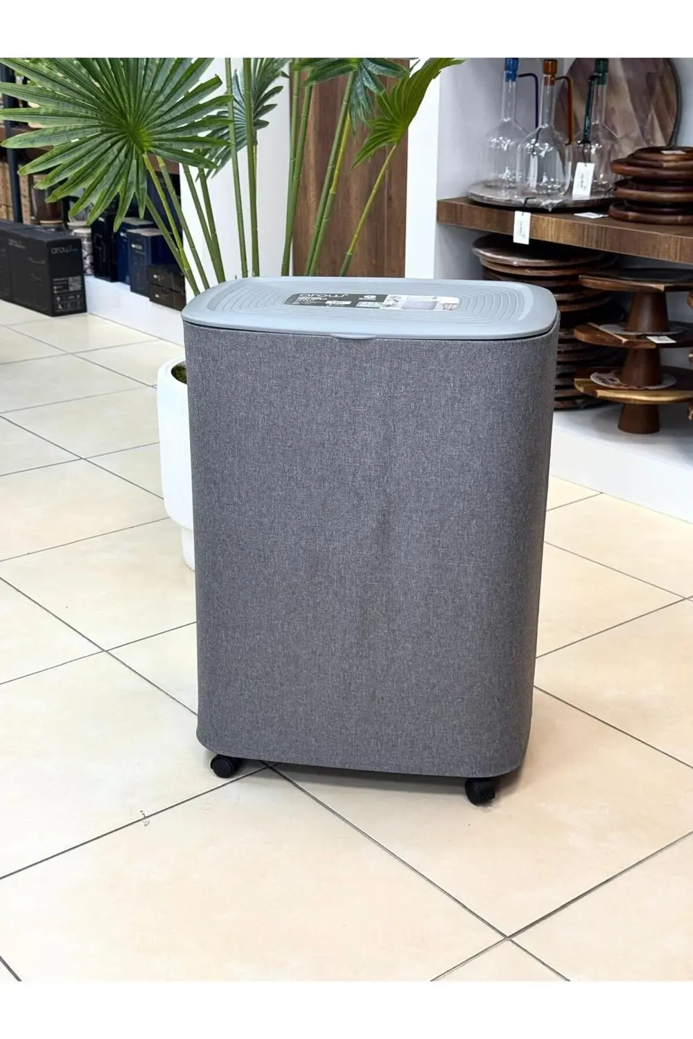 NEW GARB TEKERLEKLİ KİRLİ SEPETİ 50 LİTRE TKEBT Gri.YIKANABİLİR Ç