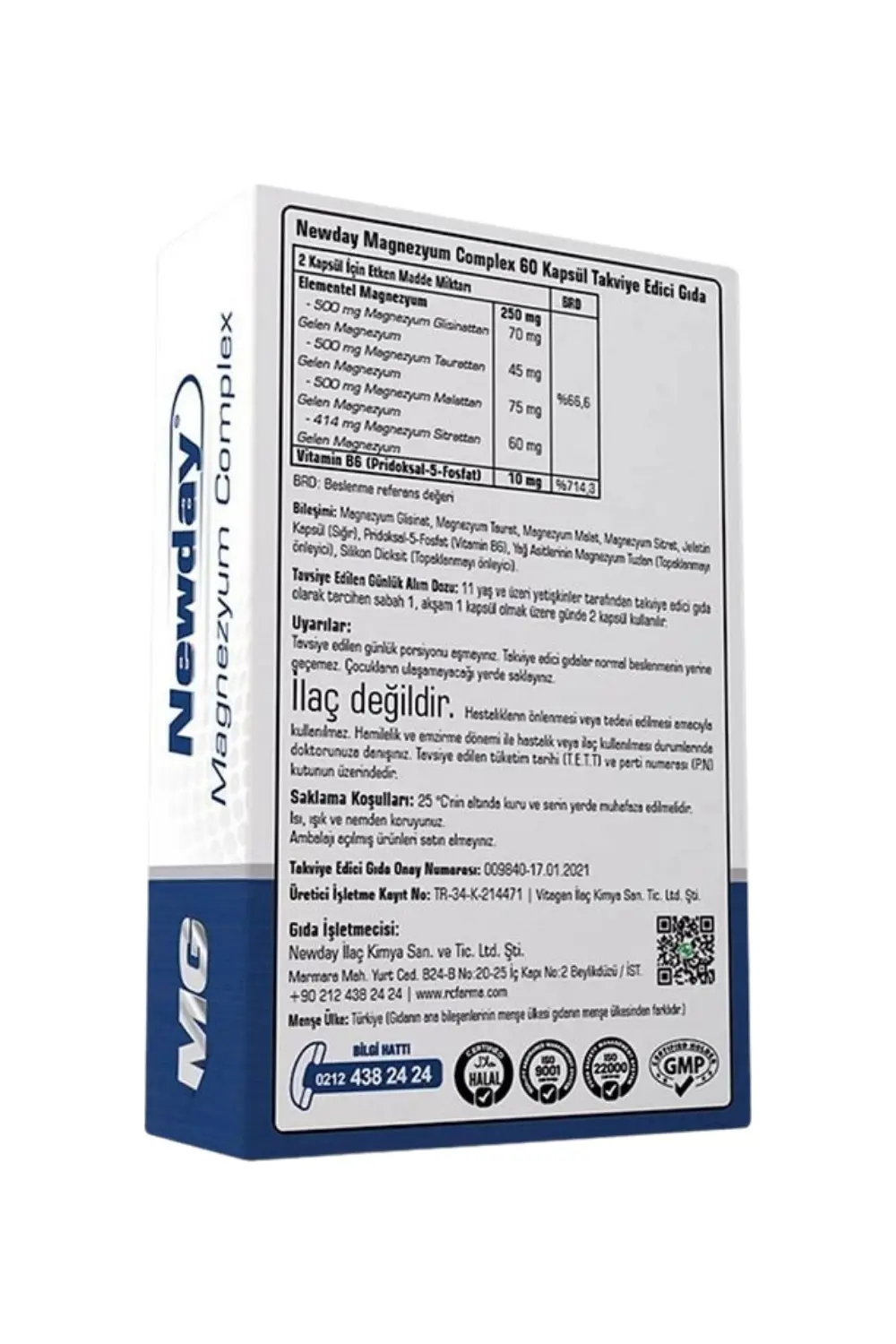 Newday Magnezyum Complex 60 Kapsül Newday Magnezyum Complex 60 Kapsül