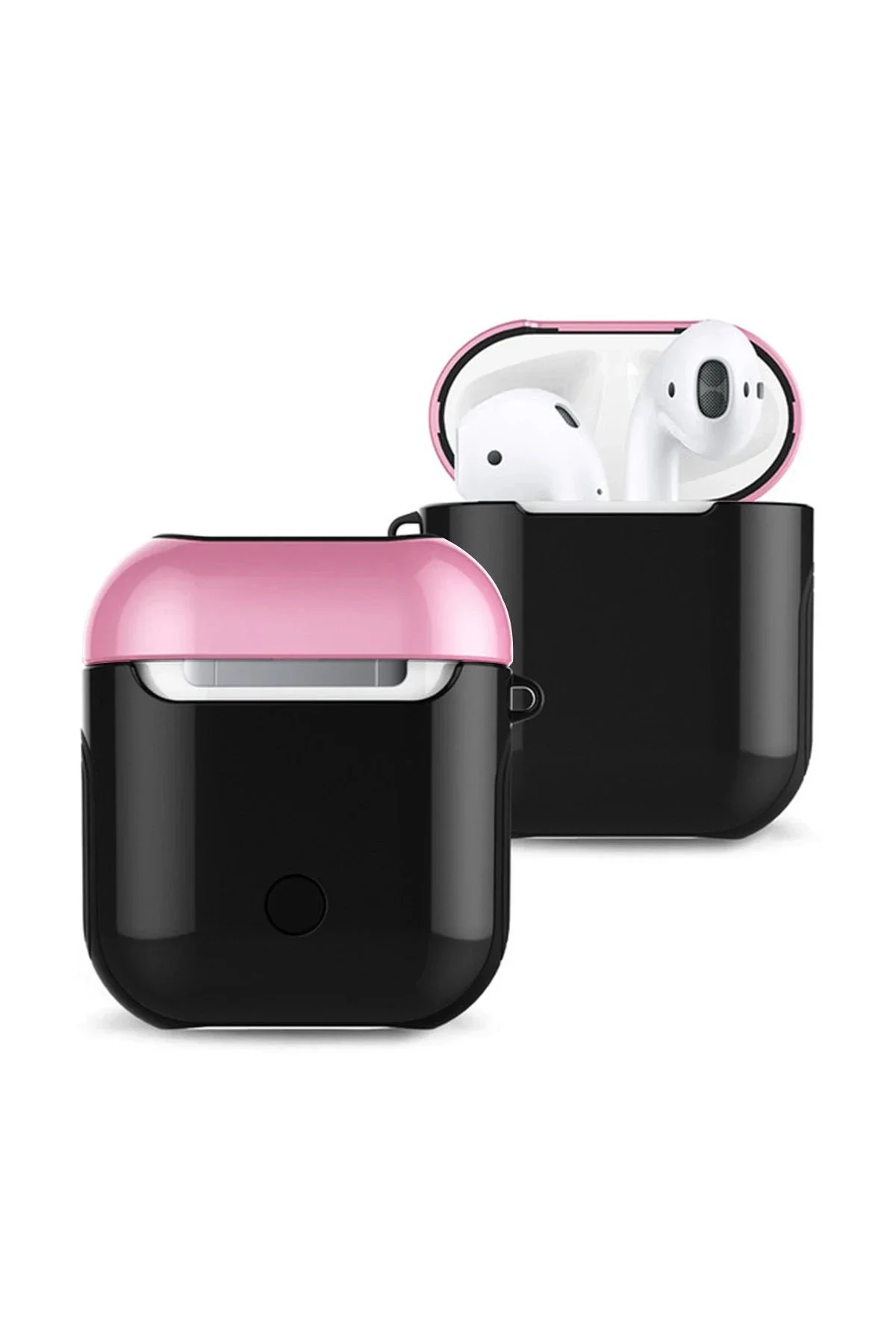 Newface Airpods 2 (2.nesil) 3in1 Kılıf - Siyah-pembe