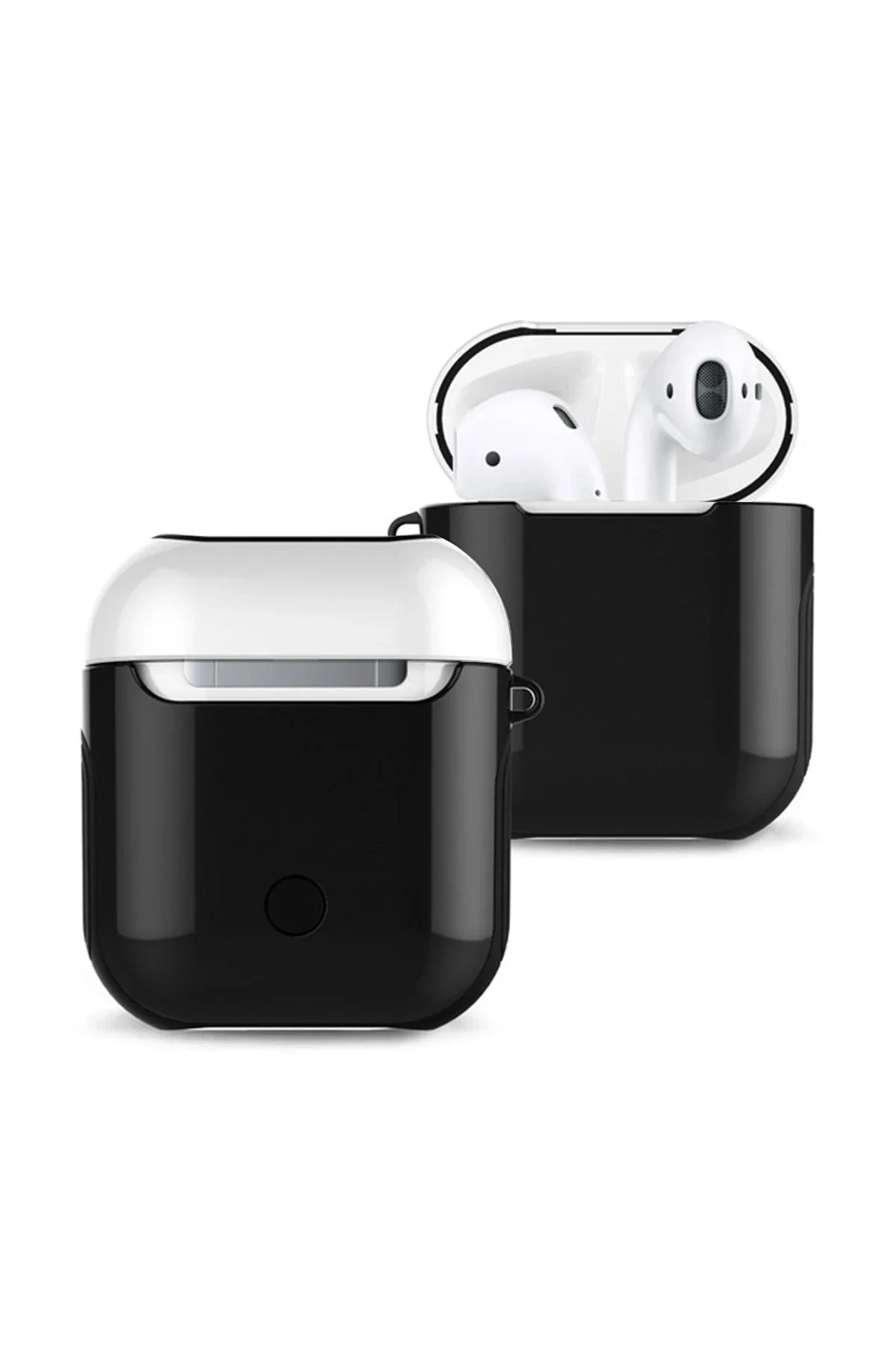 Newface Airpods 2 (2.nesil) 3in1 Kılıf - Siyah-beyaz