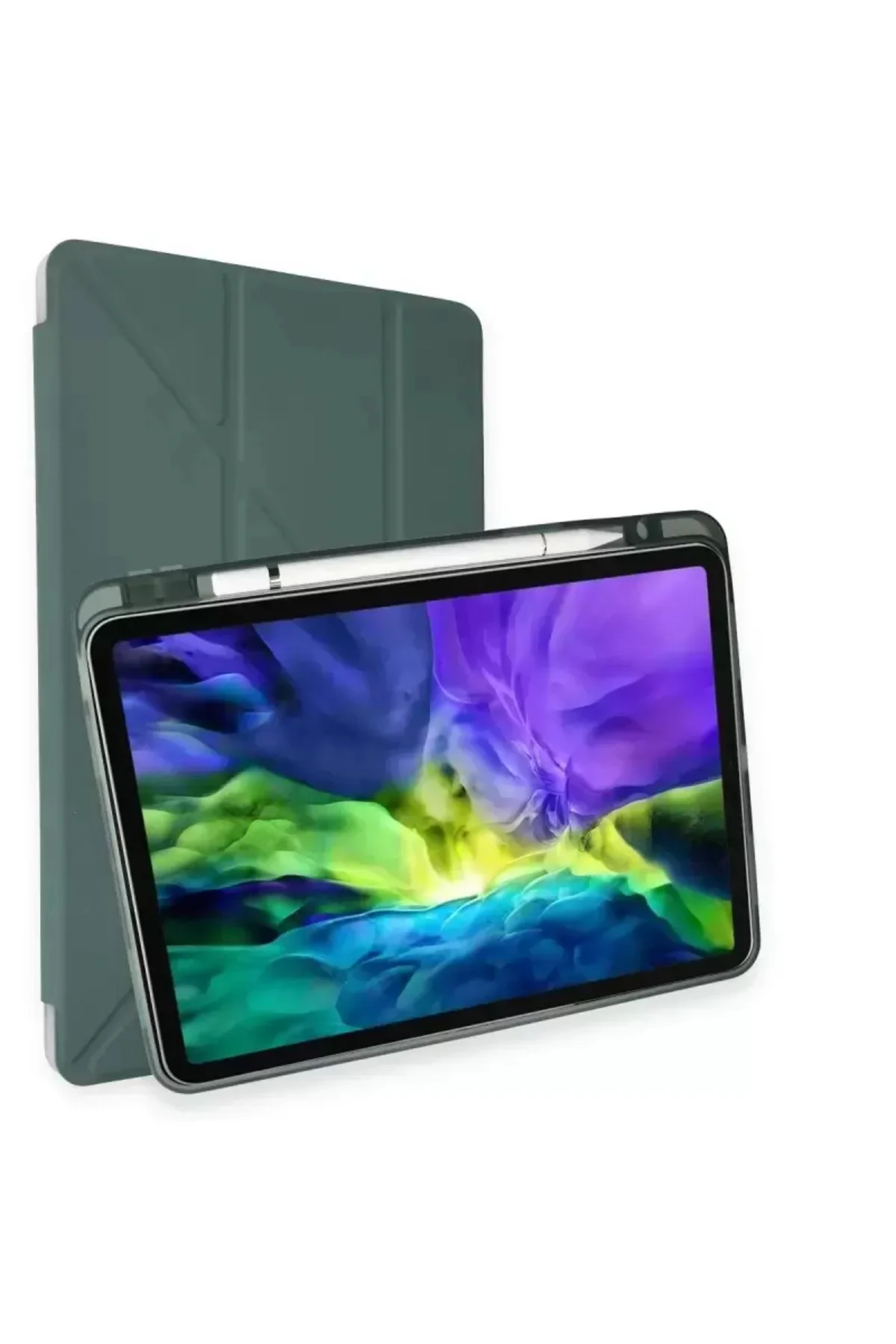 Newface Apple İpad Air 4 10.9 Kılıf Kalemlikli Mars Tablet Kılıfı - Koyu Yeşil