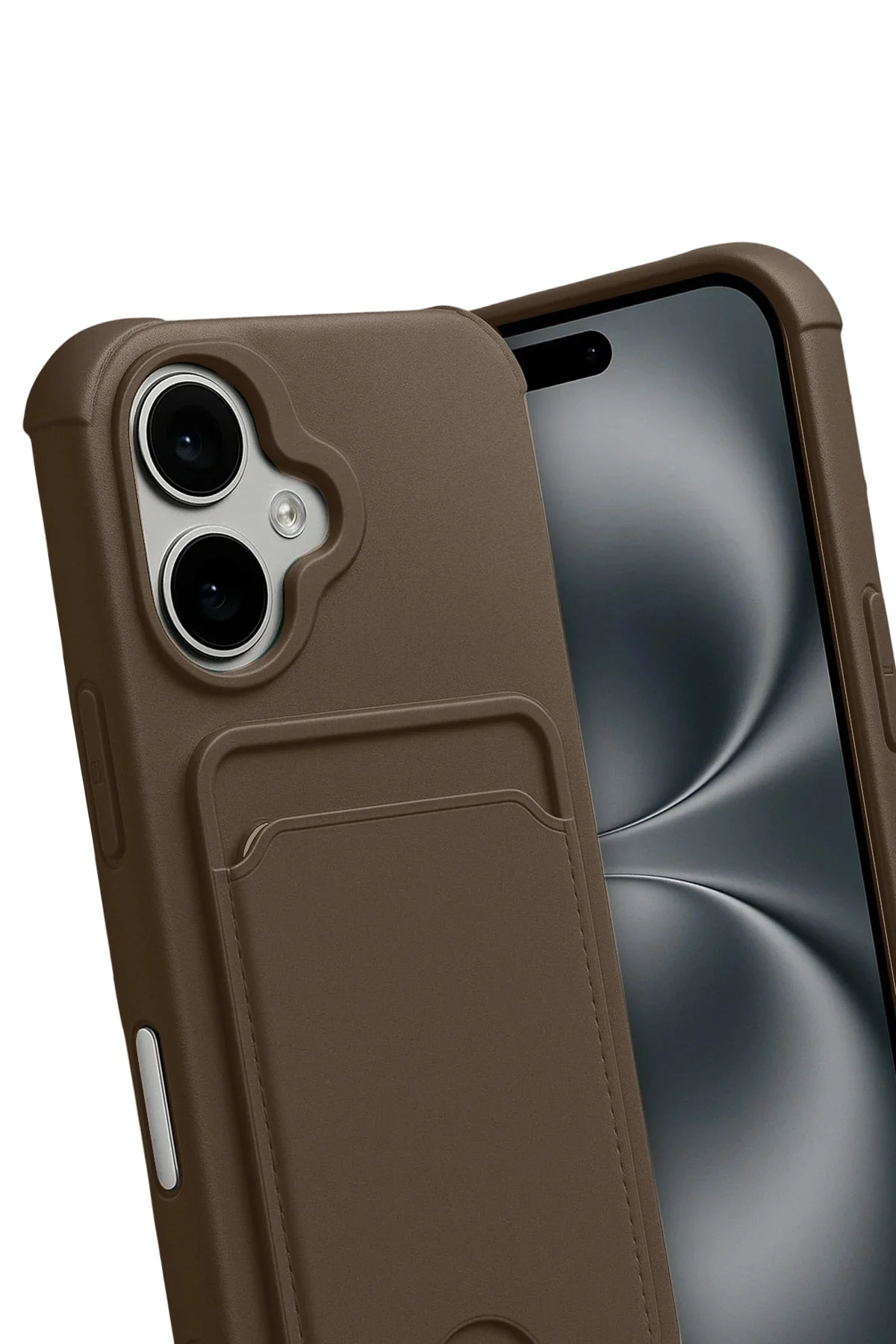 Newface Apple İphone 17 Kelvin Kartvizitli Silikon - Kahverengi