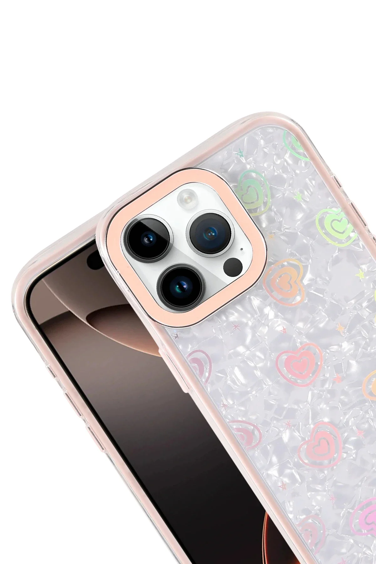 Newface Apple İphone 14 Lumi Desenli Kapak - Pembe