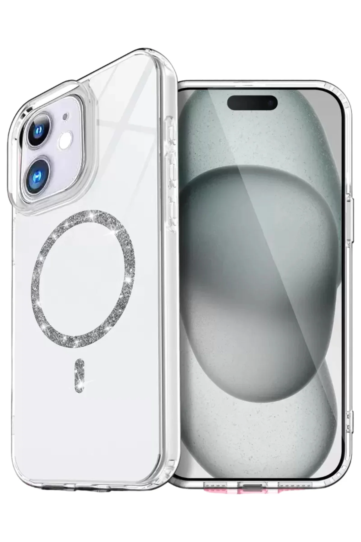 Newface Apple İphone 12 Live Diamond Magsafe Kapak - Şeffaf