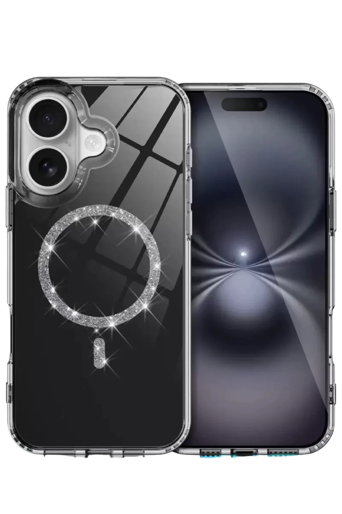Newface Apple İphone 16 Plus Live Diamond Magsafe Kapak - Siyah