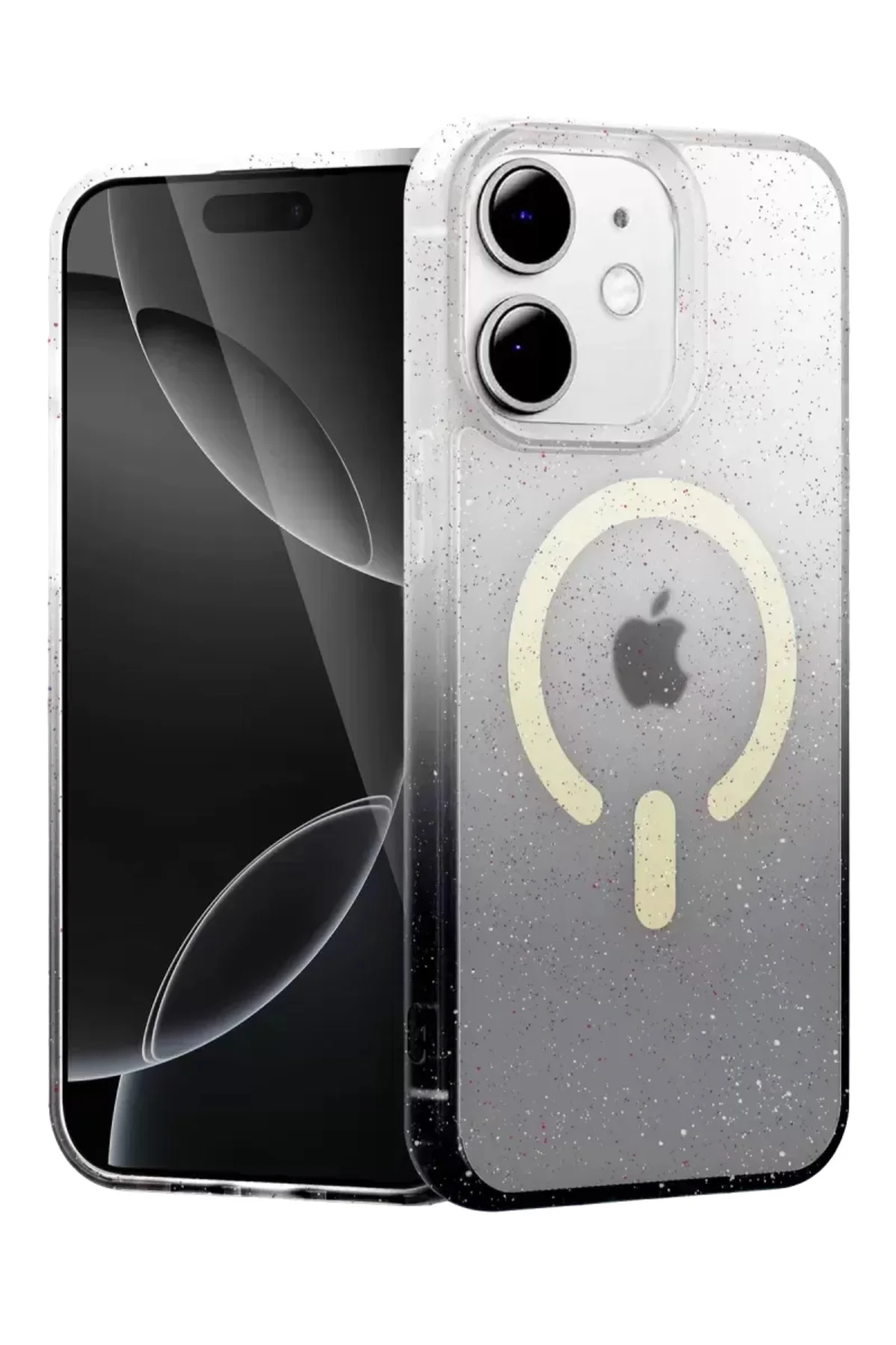 Newface Apple İphone 12 Pummel Shiny Magsafe Kapak - Siyah