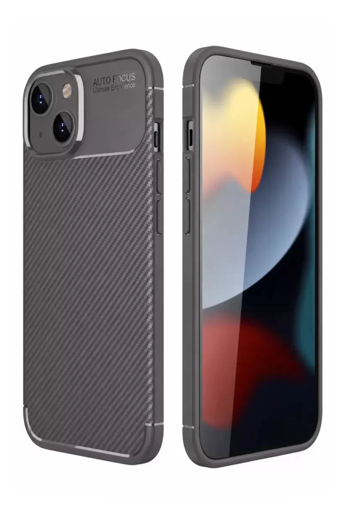 Newface Apple İphone 14 Kılıf Auto Focus Karbon Kapak - Gri