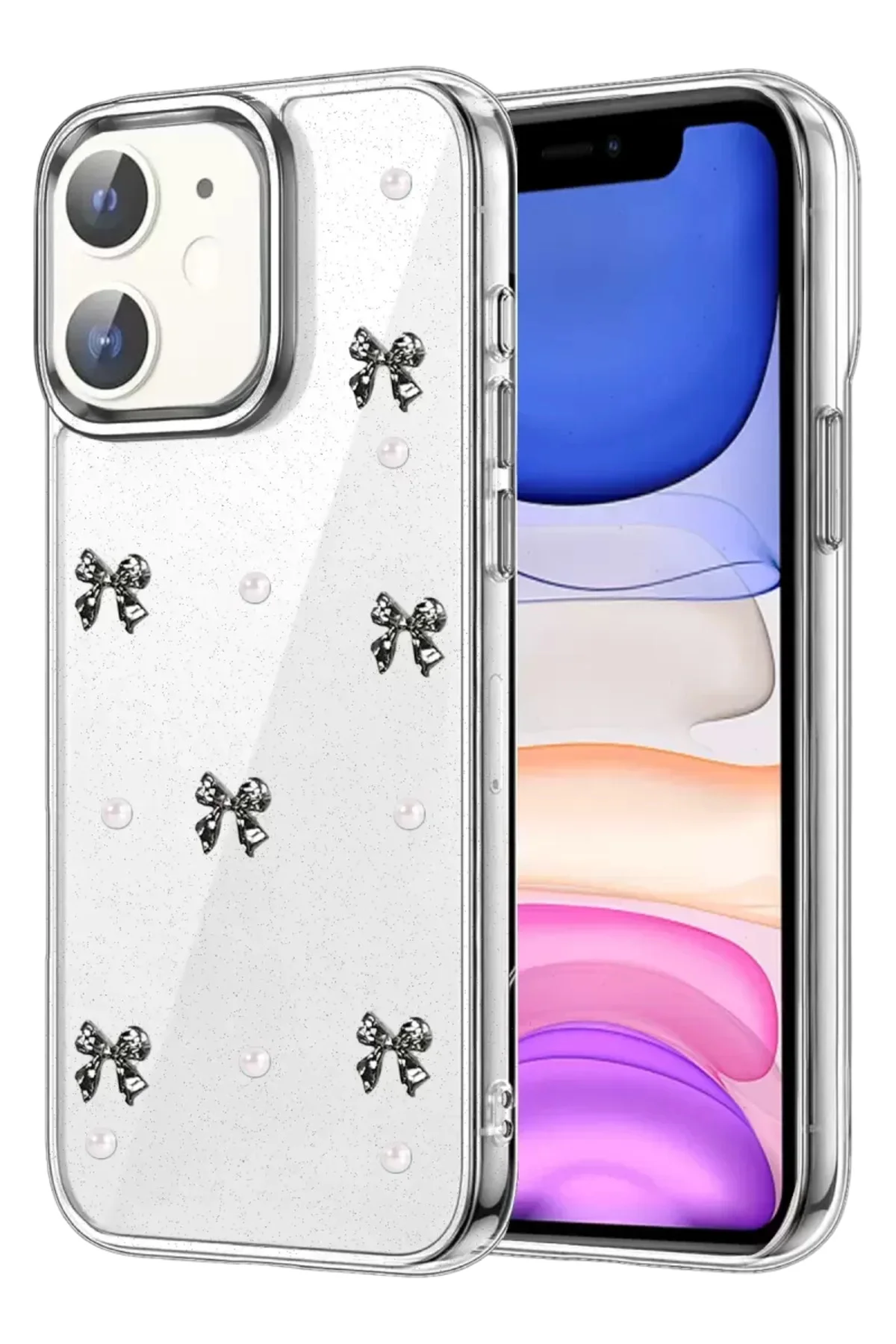 Newface Apple İphone 12 Fiyonk Desenli Kapak - Desen 8