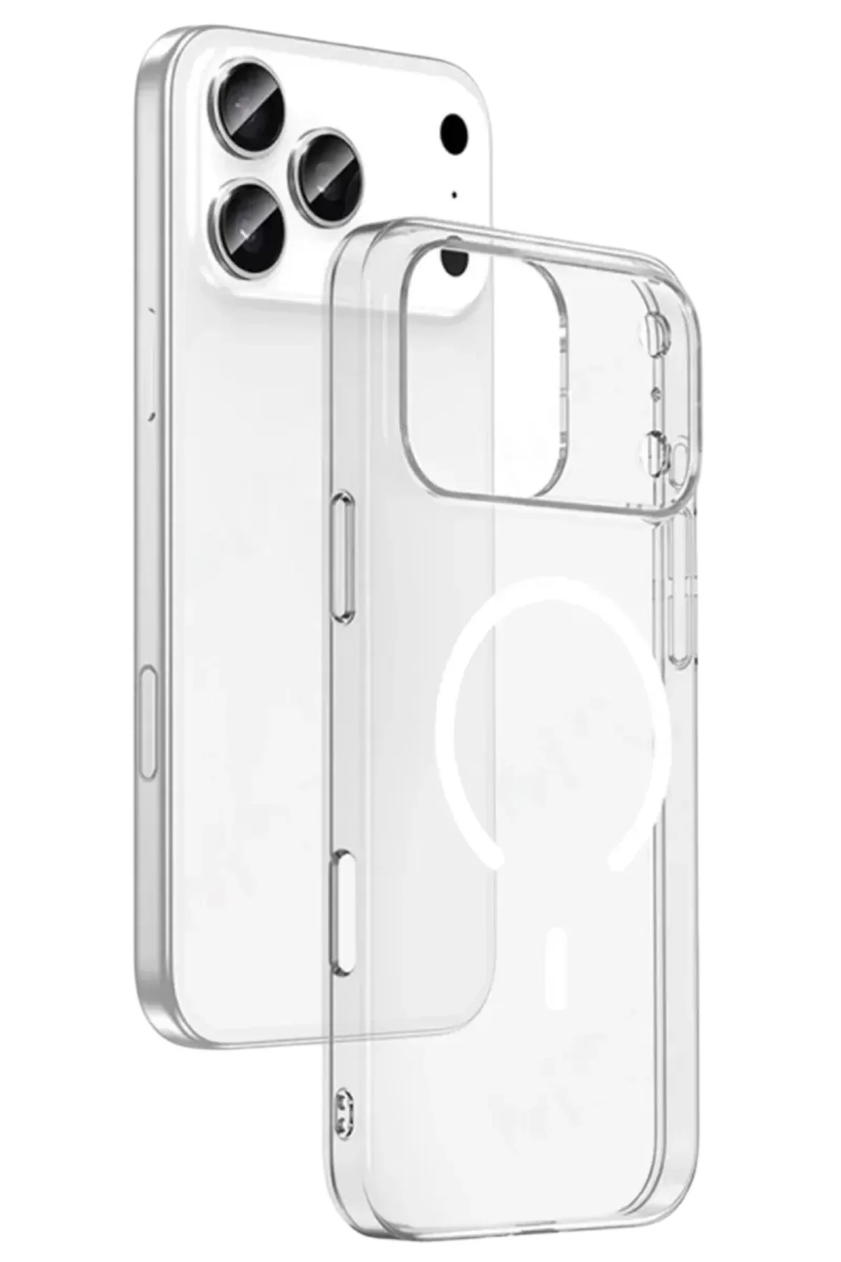 Newface Apple İphone 17 Pro Max Combo Sert Şeffaf Magsafe Kapak - Şeffaf