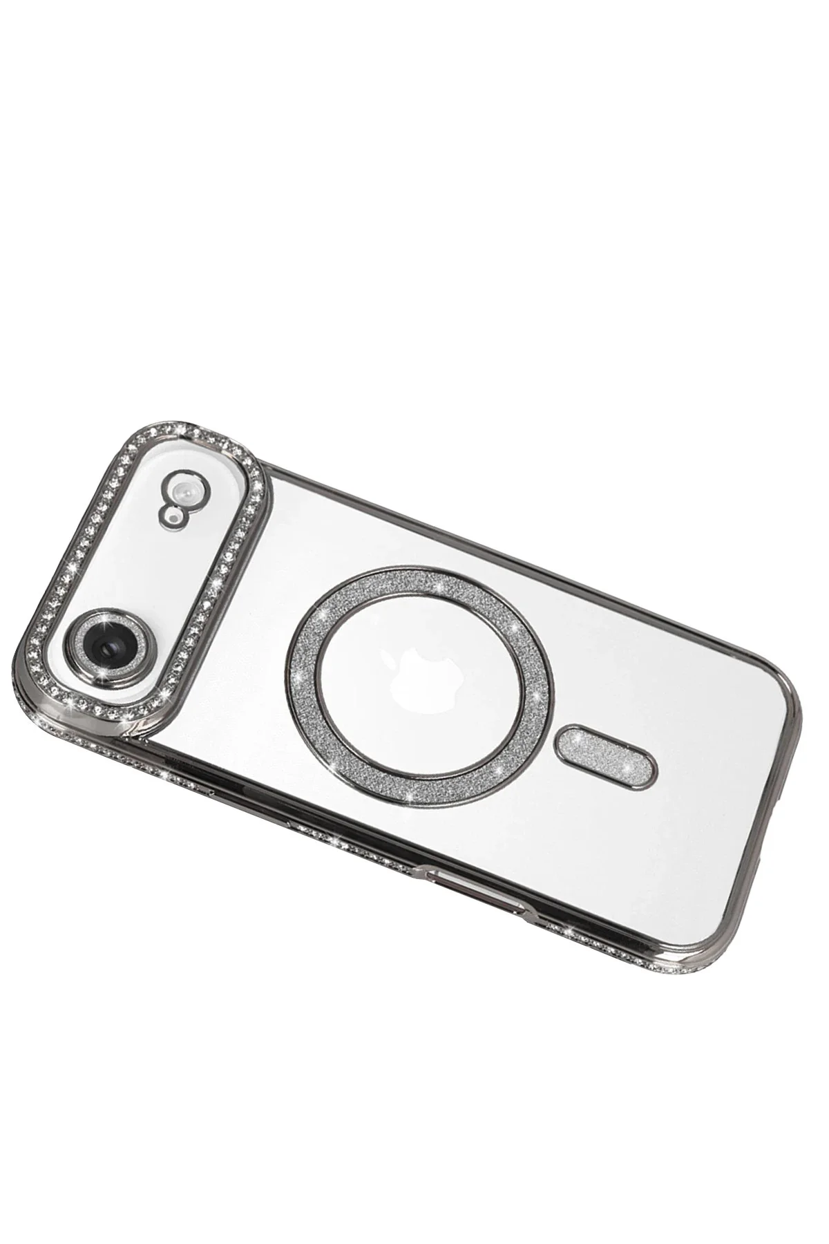 Newface Apple İphone 17 Air Joke Simli Magneticsafe Kılıf - Gümüş