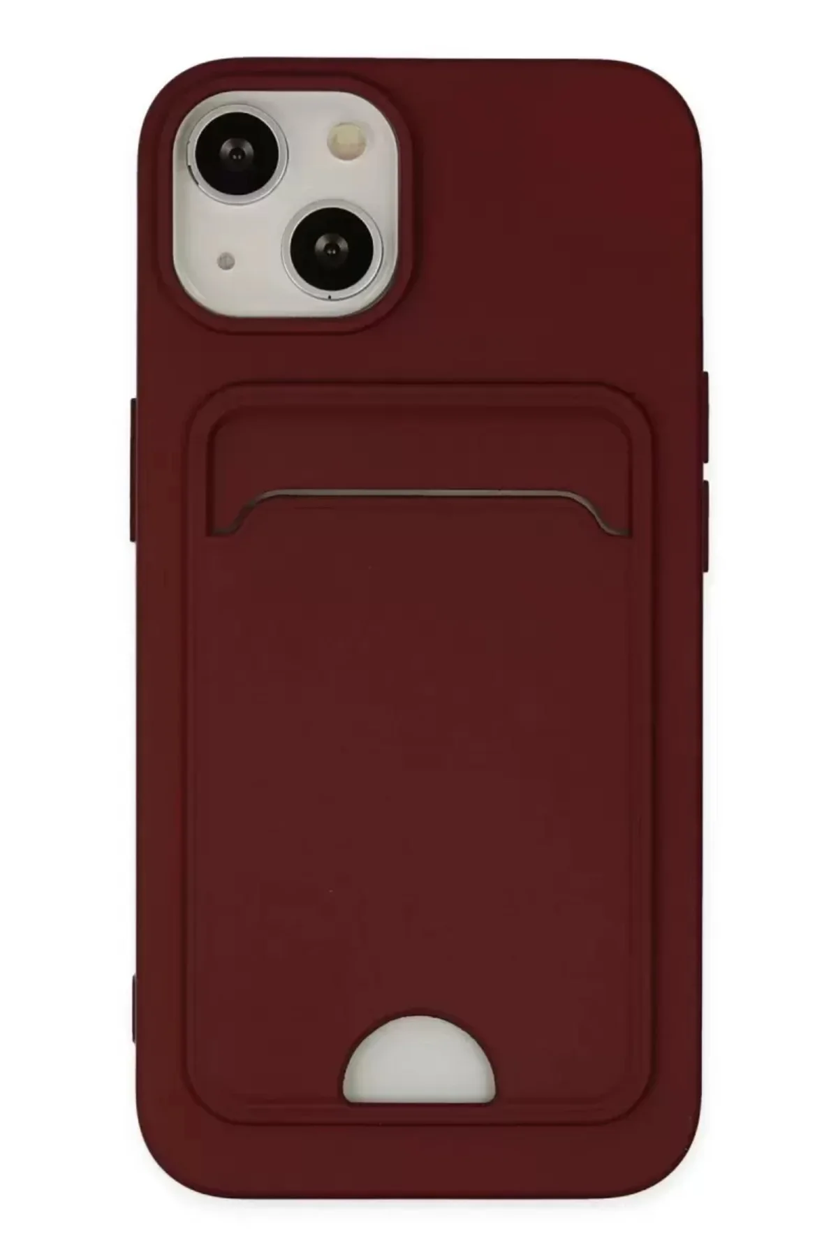 Newface Apple İphone 14 Plus Kılıf Kelvin Kartvizitli Silikon - Bordo