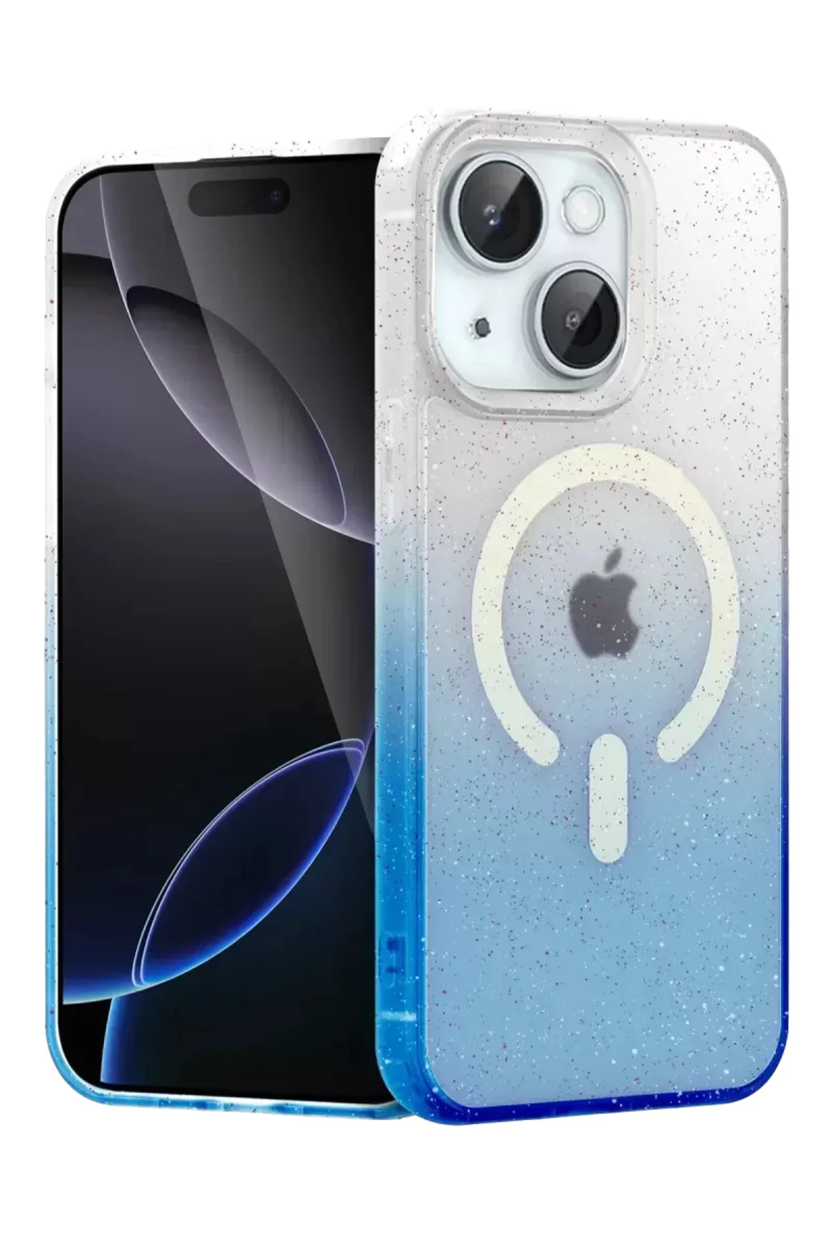 Newface Apple İphone 15 Plus Pummel Shiny Magsafe Kapak - Mavi