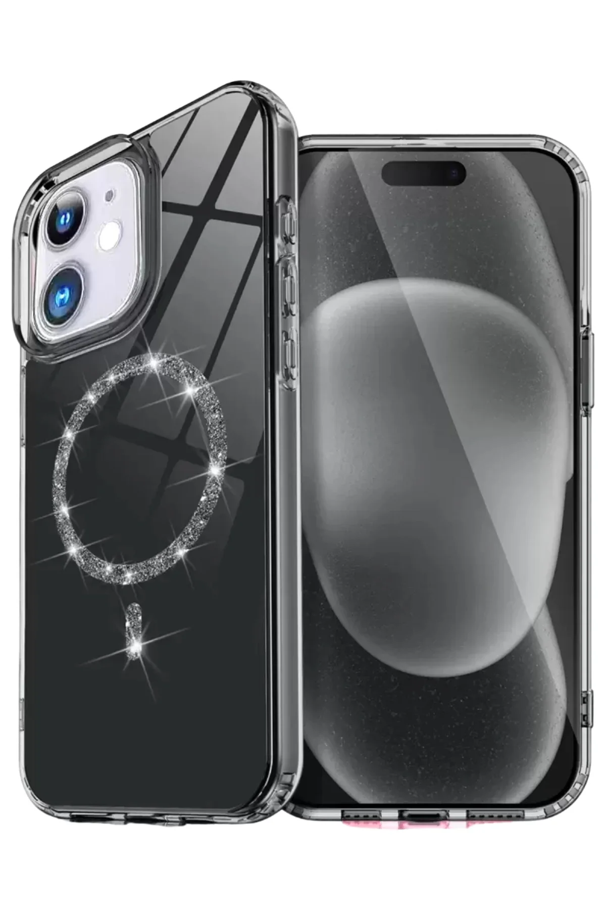Newface Apple İphone 12 Live Diamond Magsafe Kapak - Siyah