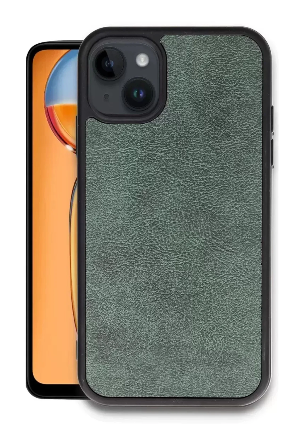 Newface Apple İphone 15 Kılıf Aras Deri Kapak - Koyu Yeşil