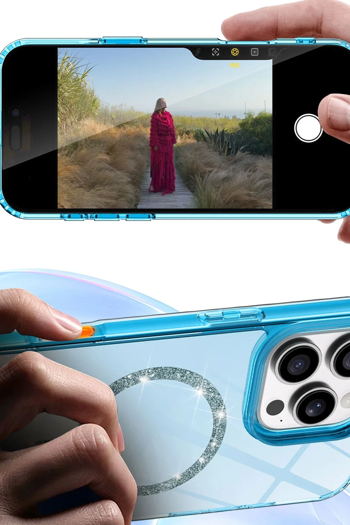 Newface Apple İphone 17 Live Diamond Magsafe Kapak - Turuncu