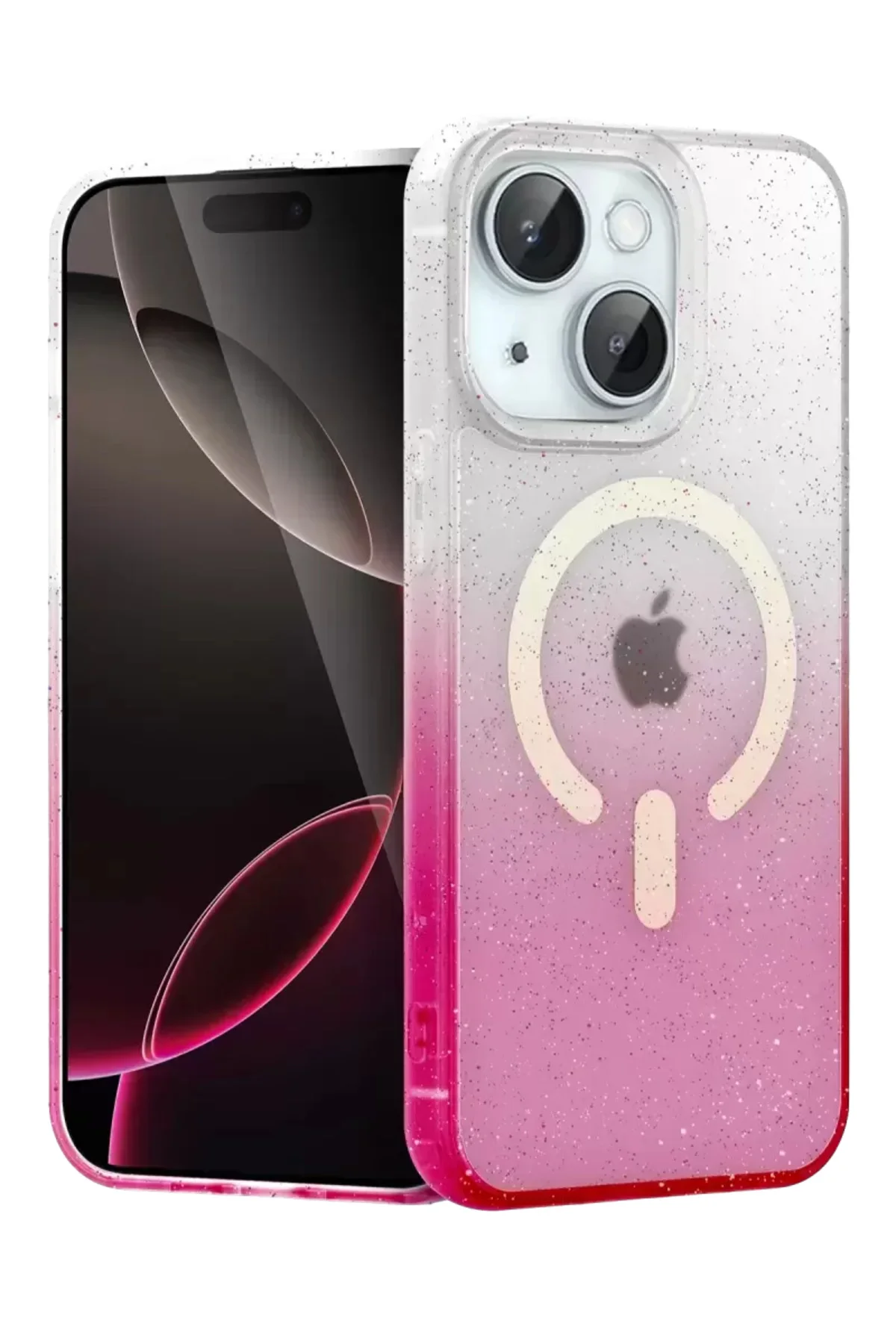 Newface Apple İphone 15 Plus Pummel Shiny Magsafe Kapak - Pembe