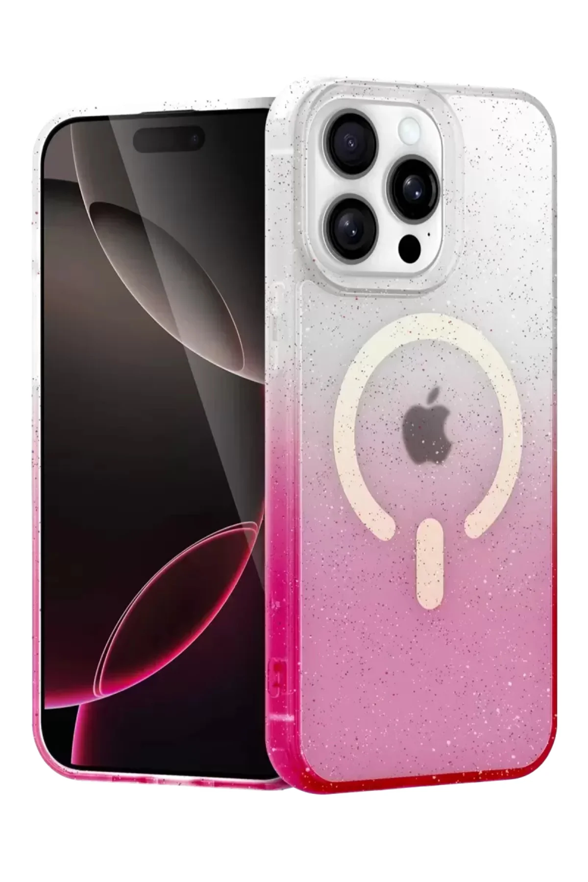 Newface Apple İphone 15 Pro Pummel Shiny Magsafe Kapak - Pembe