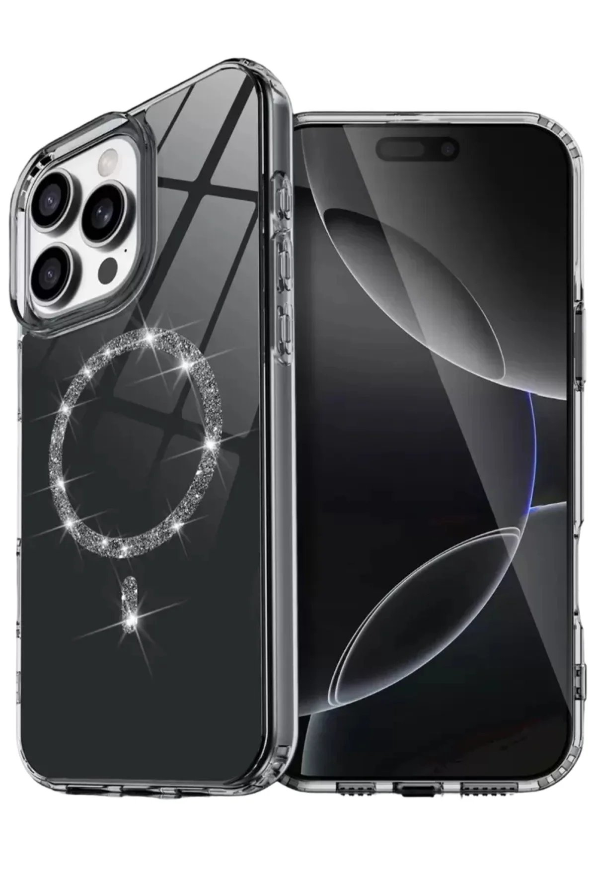 Newface Apple İphone 16 Pro Max Live Diamond Magsafe Kapak - Siya