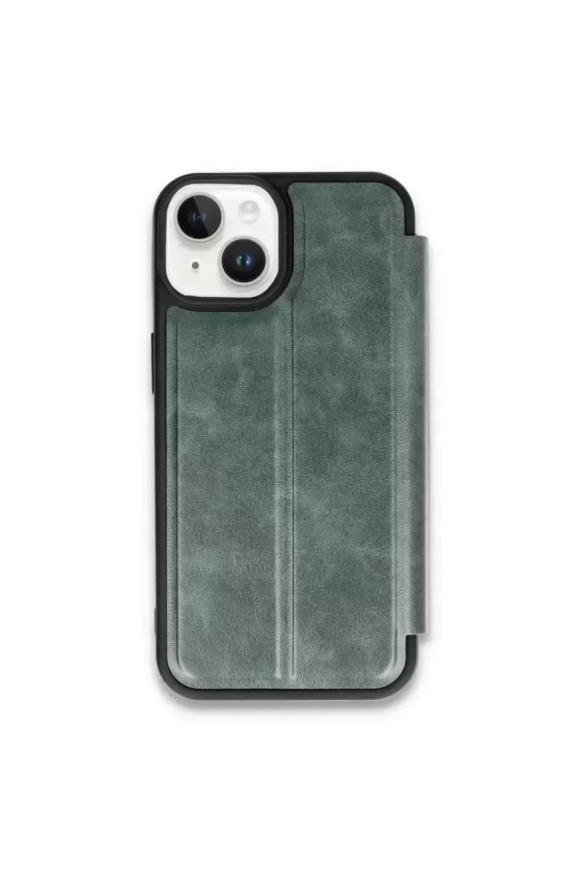 Newface Apple İphone 15 Kılıf Flip Cover - Koyu Yeşil