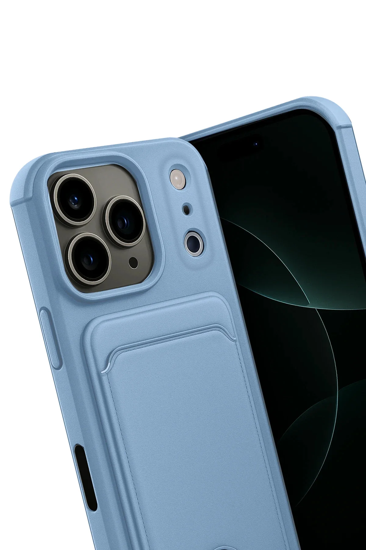 Newface Apple İphone 17 Pro Kelvin Kartvizitli Silikon - Mavi