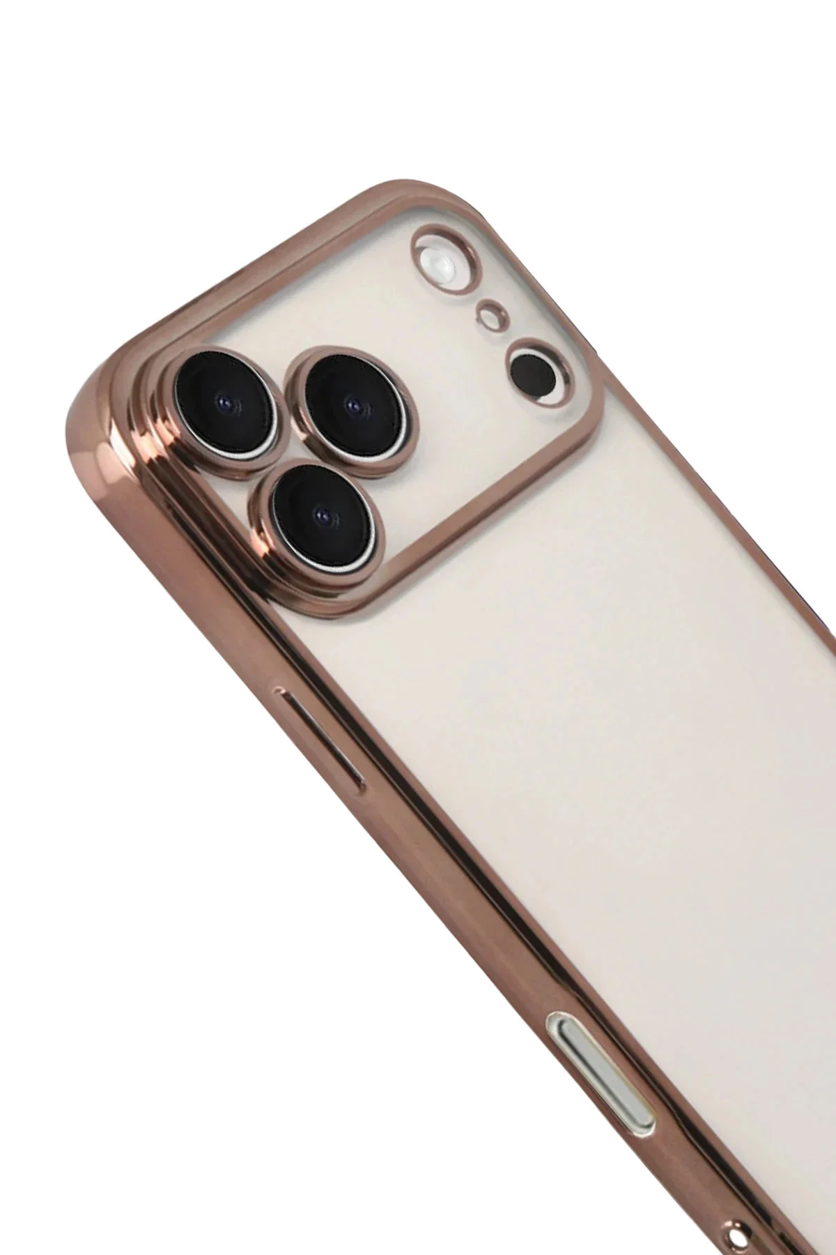 Newface Apple İphone 17 Pro Razer Lensli Silikon - Çöl Titanyum