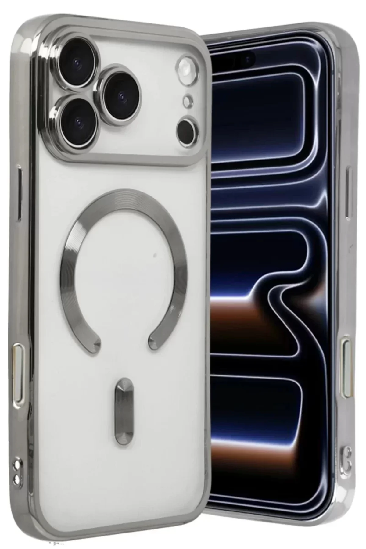Newface Apple İphone 17 Pro Max Kross Magneticsafe Kapak - Gümüş