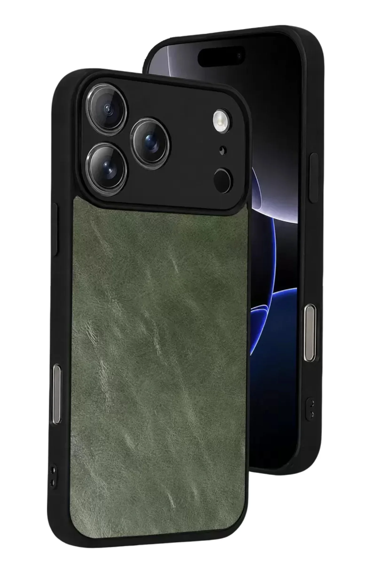 Newface Apple İphone 17 Pro Max Aras Deri Kapak - Yeşil