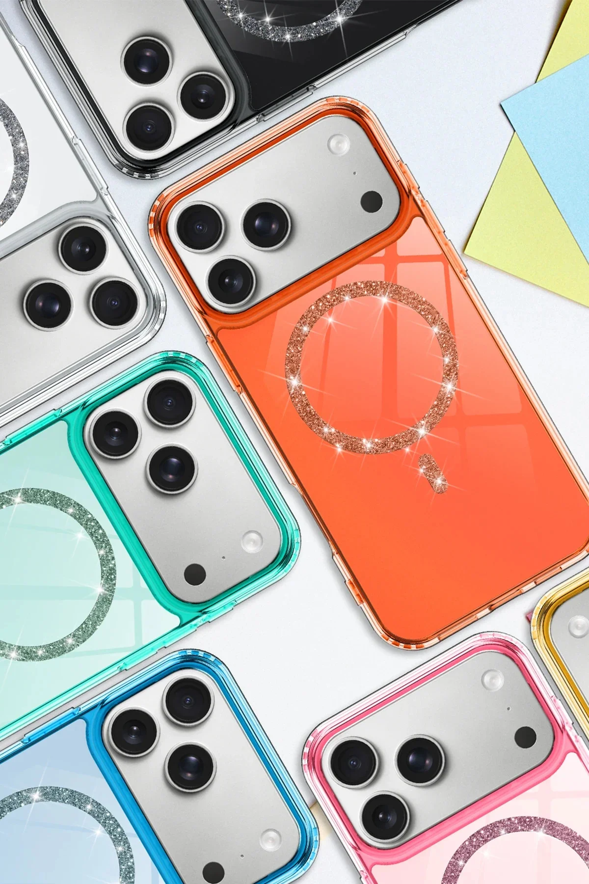 Newface Apple İphone 17 Pro Max Live Diamond Magsafe Kapak - Mavi